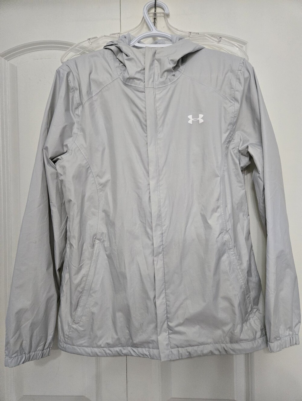 Under Armour Light Gray Hooded Windbreaker Jacket - Women's